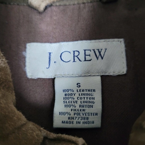 J Crew Jacket Mens Small Brown Suede Leather Zip Collared Casual Basic Everyday - Picture 5 of 6